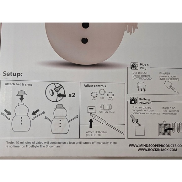 Blink Tech Frostbyte The Snowman Animated Talking Singing Christmas Decor 3D NEW - Picture 5 of 6